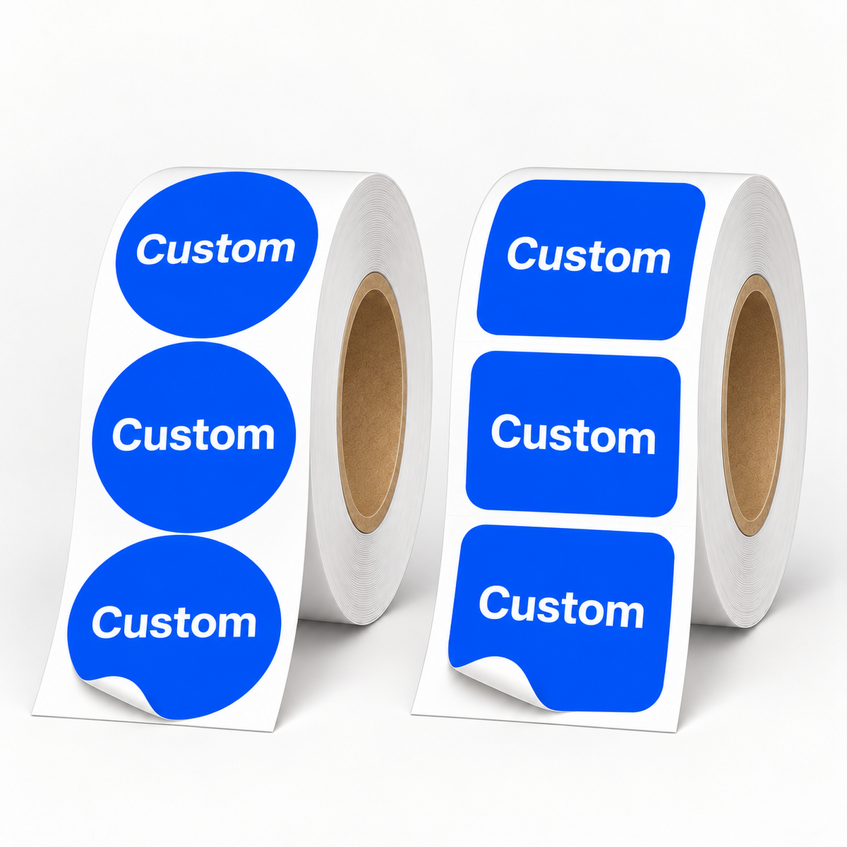 Waterproof custom product label rolls for bottles, jars, and packaging