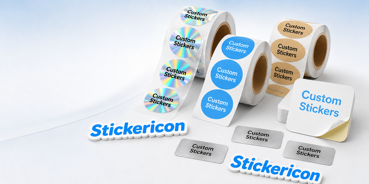 Stickericon custom sticker materials homepage banner
